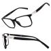 Amorays rectangle frame reading glasses for men sport style and square flexible anti-blue light reading glasses with spring hinges 78088 +3.00 black