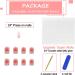 Square Short French Tip Press on Nails Nude Glossy - 24Pcs with Glue Sticker | Trendy Pink Gradient Fake Nails for Women and Girls - Buy Online on GoSupps.com