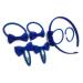 7 PIECE SCHOOL COLOURS Hair Bow Snap Clips SET ALICE BAND PONIOS PonyTail Holder Headband - Royal Blue
