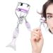 Fovolat Small Eyelash Curler | Precision Fish Tail Shape Lash Curler with Comb Teeth Portable Makeup Supplies Beautiful Ergonomic Eyelash Tools for Eye-Opening Lifted Lashes A4 Chrome Plated With Purple Comb Purple Mermaid