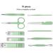 10pcs Professional Manicure Set - Stainless Steel Nail Clippers Kit for Travel - Green Pedicure Care Tools - Buy Online on GoSupps.com