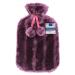 VIROSA Hot Water Bottle with Premium Cozy Fluffy Cover | Large 2L Capacity | Best for Relief from Back Neck and Leg Muscle Pain and Cramps (Violet)