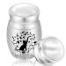INFUNLY 1PC Pet Ashes Box Stainless Steel Cat Cremation Urns Flowers and Grass Pattern Urns 1.57x1.18 Inch Mini Cremation Urns for Cats Ashes Cats Ashes Holder