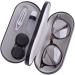 Contact Lens Case - 2 in 1 Double Sided Portable Glasses Case - Mirror - Tweezers and Applicator Included - Travel Kit-Black (Two Set) - Buy Online on GoSupps.com