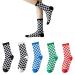 Akamas 5 couple women Colorful checkered socks funny crew socks everyday socks warm socks with chessboard pattern breathable cotton socks sports socks gifts for women size 35-41 35-41 multicolored