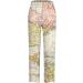 Green Floral Print Wide Leg Capri Pants - Women's Summer Elastic Waist Crop - Plus Size Large - Buy Online on GoSupps.com