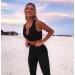 QINSEN Ribbed Seamless Crop Tank & High Waist Yoga Leggings Set - Large Black - Buy Online on GoSupps.com