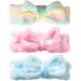 Androxeda 3 pieces spa headband Bowknot hair band for make-up cosmetic frontal ligaments corals with elastic hair band for washing spa yoga beauty facial care make-up for women