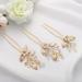 Unicra Gold Hair Accessories - Wedding Hairpins with Crystals Pearls & Leaves | 3-Piece Set for Women & Girls - Buy Online on GoSupps.com