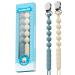 LcyKohn Pacifier Clips Baby Pacifier Clip Holder with Textured Silicone Teether Teething Relief with Soothing Vibrations (Robin's Egg&Buttercream) 2 Pack