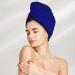 Navy Microfiber Hair Towel | Super Absorbent Wrap for Women | Quick Dry Coral Velvet Cap for Long Curly & Thick Hair - Buy Online on GoSupps.com