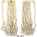 iLUU 18" Synthetic 100g Long Wavy Curly Ponytail Hair Extensions #1001 Snow White Mixed with #613 Bleach Blonde Clip in Hairpiece Pony Tail Hair Extensions for Women 1001/613-white blonde/bleach blonde - Buy Online on GoSupps.com
