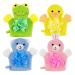 FRCOLOR Exfoliating Gloves Kids Bath Mitt 4pcs Bath Shower Sponge Scrubber Animal Loofah Kids Exfoliating Bath Scrubber Exfoliating Shower Gloves