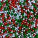 Scrumptious - Christmas Twinkle Red Green and White 2mm Pearls Cake Topper Sprinkles - 30g Edible Polished Sugar Festive Cupcake Decorations - Ideal For Xmas Themed Party Cakes And Bakes