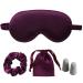 Silk Satin Sleeping Eye Mask Dark Purple Sleep Eye Mask Night Blindfold for Women and Men Soft Breathable Blackout Eyeshade Eye Cover for Travel Wedding Bridesmaid Gift