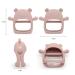 Silicone Baby Teether Toy for Infants 3+ Months | BPA Free Chew Toys for Teething Relief | 2pcs Silicone Glove Teether Set in Rose Pink - Buy Online on GoSupps.com
