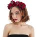 Floral Headband for Women Girls Flower Crown Headband Rose Headdress for Ladies Rose Flower Crown Headband Halloween Gothic Skull Headband Hairband Women Floral Headwear Wedding Hair Headpiece - Buy Online on GoSupps.com