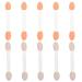 WOONEKY 100pcs Double Ended Eyeshadow Brush Cosmetic Tool Latex Sponge Sponge Brush Eyeshadow Makeup Tool Eye Makeup Applicator Eyeshadow Stick Makeup Brush Tipped Oval Makeup Tool 6.5x1.3cm White