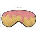 Buy Strawberry Cream Waffle Sleep Mask - Pink & Yellow | Soft Light-Blocking Eye Cover for Women | Adjustable Strap Blindfold Eye Shade - Buy Online on GoSupps.com