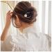 Yheakne pearl hair clip made of brass hair holder clip pin vintage hair sponge u-shape hairpin hairpin fork bun holder hair clip accessories for women and girls (silver single pearl))
