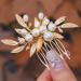 Reaky Pearl Hair Combs Gold Leaf Headpieces Bridal Hair Piece Wedding Hair Accessories for Women