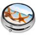 Buy Cute Starfish Round Pill Box | Mini 3 Compartment Travel Organizer for Vitamins & Medications - Buy Online on GoSupps.com