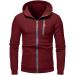 Men's Zip Fashion Pullover Hoodie | Athletic Workout Fit Sweatshirt | Red Medium - Buy Online on GoSupps.com