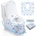 Disposable Toilet Seat Covers for Toddlers - 18 Pack Travel Potty Training Seat - Soft, Waterproof, Extra Large - Individually Wrapped - Blue Dots - Buy Online on GoSupps.com