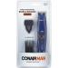ConairMAN Beard Trimmer & Grooming Kit for Men - Includes Nose & Ear Trimmer 5-Position Comb - Battery Operated Blue | International Shipping Available - Buy Online on GoSupps.com