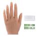YEEFAIRY Silicone Practice Hand for Acrylic Nails With 528pcs Nail Tips, Soft Realistic Mannequin Hands for Practicing Nail Art, Flexible Bendable Fake Hand for practice tattoo Jewelry Ring Display(Bronze, Left) left hand Bronze