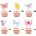 12PCS Butterflies Cupcake Topper Pink Butterfly Cupcake Toppers Cake Topper Cake Decorations DIY Happy Birthday Decorations for Birthday Celebration Kids Boys Girls Party Supplies - Buy Online on GoSupps.com