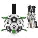 Dog Toys Soccer Ball with Grab Tabs, Interactive Dog Toys for Tug of War, Puppy Birthday Gifts, Dog Tug Toy, Dog Water Toy, Durable Dog Balls for Dog Medium Size 2 A-Green