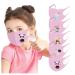 Deholifer 5 pieces blue/pink/black children mouth protection washable mouth and nose protection christmas fabric mask oral cotton cotton mouth protection adjustable half face necklace cover