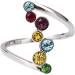 Tings Inlaid Colored Round Stone Rings Women'S Confession Proposal Stainless Steel Rings Bi Ring 7 Multicolor - Buy Online on GoSupps.com