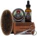 GROOMZ Beard Grooming Kit signature Oil and Balm Comb Brush Scissors (Woodsman)
