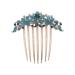 SG Store Flower Hair Comb Rhinestone Wedding Bridal Headpiece Decorative Hair Accessory for Women and Girls Hairstyles Bride Blue