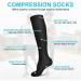 ACWOO Compression Socks 3 Pairs for Women & Men - Non-Slip Breathable Long Tube Flight Running Support Socks - Black (S-M) - Buy Online on GoSupps.com