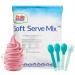 ZippySweets - Strawberry Flavoured Soft Serve Mix - Soft Serve Ice Cream Machine Mix 4.5 Pound Bag with 4 Pack Colour Changing Spoons Soft Serve Machine Ready
