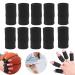 ZEPOHCK 10 Pcs Finger Sleeve Brace Split Protector for Finger Support Compression Finger Protection for Basketball Tennis and All Sports (Black)