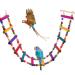 Bonaweite Bird Parrot Toys, Naturals Rope Colorful Step Ladder Swing Bridge for Pet Trainning Playing, Flexible Birds Cage Accessories Decoration for Cockatiel Conure Parakeet 12 Ladders