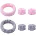 KEYRI 6 Pcs Spa Headband Wrist Washband Set - Pink Gray | Soft Elastic Bands for Face Washing, Skincare, Makeup, Bath & Shower - Women Girls Facial Headband - Buy Online on GoSupps.com