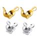 Newbested 1400 PCS Metal Open Bead Tips Knot Covers Iron Clamshells Terminators Wire Crimp End Caps for Jewelry Making Craft DIY(Gold and Silver)