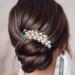 Bohend Rhinestone Hair Comb Pearl Crystal Hairpieces Wedding Hair Accessories Jewelry for Women and Girls (Blue)
