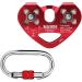 NAXEN Zip Line Pulley Tandem Speed Dual Trolley + 25kN Carabiner - High-Quality Trolley with Carabiner - Buy Online on GoSupps.com