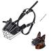 Dog Muzzle Metal Dog Mouth Breathable Adjustable Leather Leash Suitable for Large and Medium Dogs (M) Medium