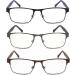 3-Pack Blue Light Blocking Reading Glasses for Men - Trendy Metal Frame - Anti Eye Strain +1.75 Magnification - Stylish Computer Readers in Assorted Colors - Buy Online on GoSupps.com