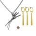 ZAKY anime cosplay accessories One P. Jewelry Samurai Schwert pendant zoro necklace ear clip set with cartoon character (no ear hole sting) 14 pieces