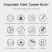 16PCS Toilet Brush Replace Heads Water Soluble Cleaner Toilet Brush Refills Toilet Bowl Wand Refills for Bathroom Cleaning - Buy Online on GoSupps.com
