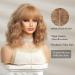 OUFEI Strawberry Blonde Short Wavy Wig with Bangs - Synthetic Heat Resistant Hair for Daily Wear and Cosplay - Buy Online on GoSupps.com