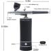 Rhinowisdom Upgraded Portable Cordless Airbrush Kit with Compressor - Rechargeable Handheld Set for Makeup, Nail Art, Model Coloring, Tattoo - Black - Buy Online on GoSupps.com